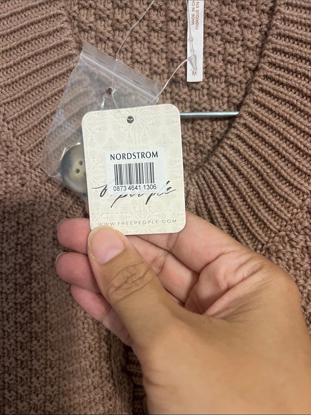 Free People NWT Lila Cardigan in Taupe size M - Picture 5 of 7